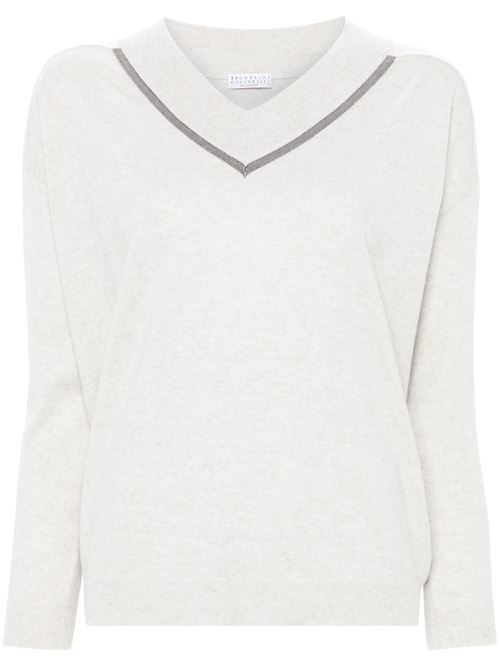 Maglione in cashmere beige Brunello Cucinelli | M12167902C9610